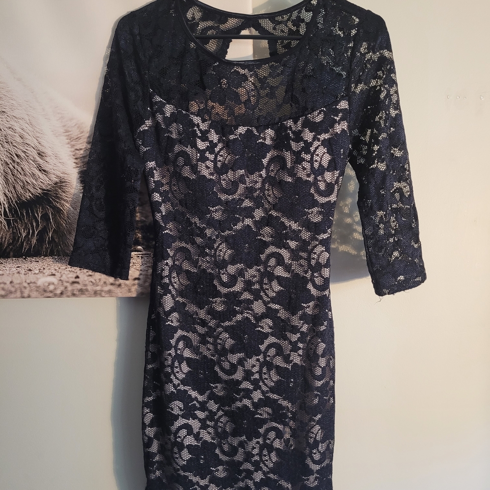 Emerald Sundae Black Lace Dress